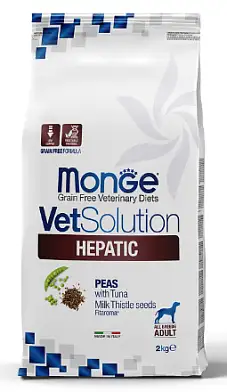 Monge VetSolution Dog Hepatic сухой корм для взрослых собак всех пород при заболеваниях печени