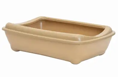 Yami-Yami Лоток для кошек глубокий с рамкой, бежевый